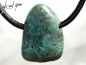 Preview: Chrysocolla and shattuckite in quartz on cord