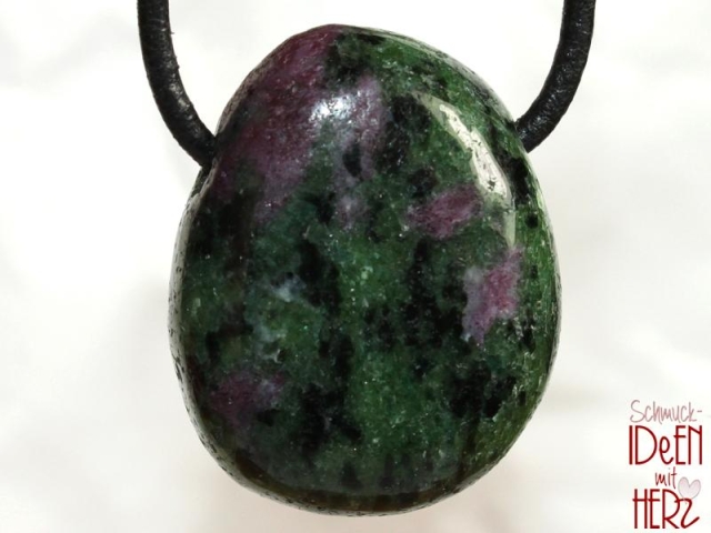 Ruby in zoisite on cord