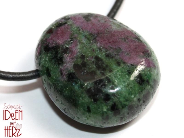 Ruby in zoisite on cord