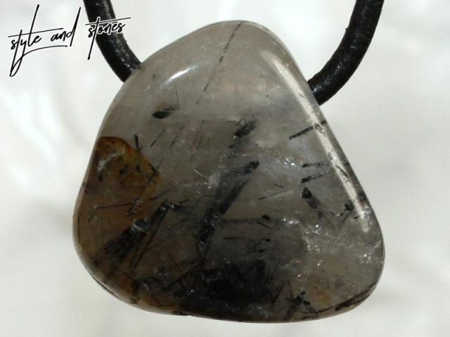 Tourmaline quartz on cord