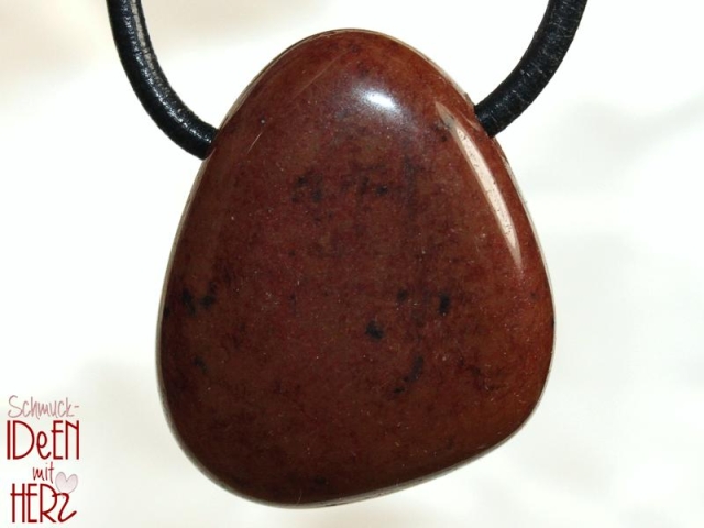 Mahogany obsidian on cord