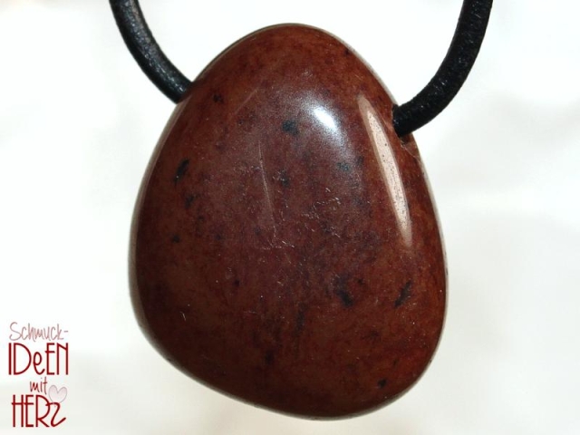 Mahogany obsidian on cord