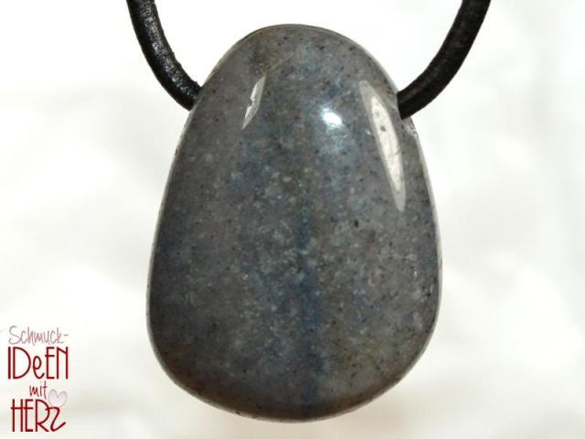 Blue quartz on cord