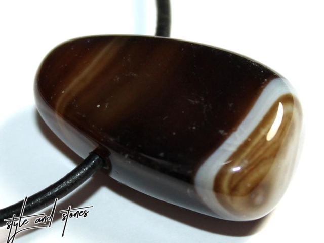 Black agate on cord