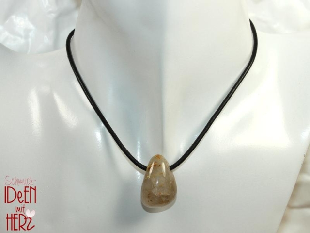 Rutilated quartz on cord