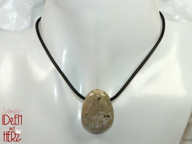 Ocean jasper on cord