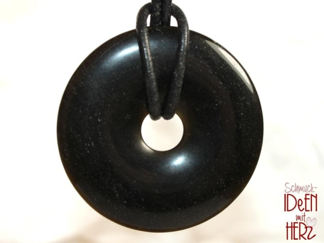 Gold obsidian on cord