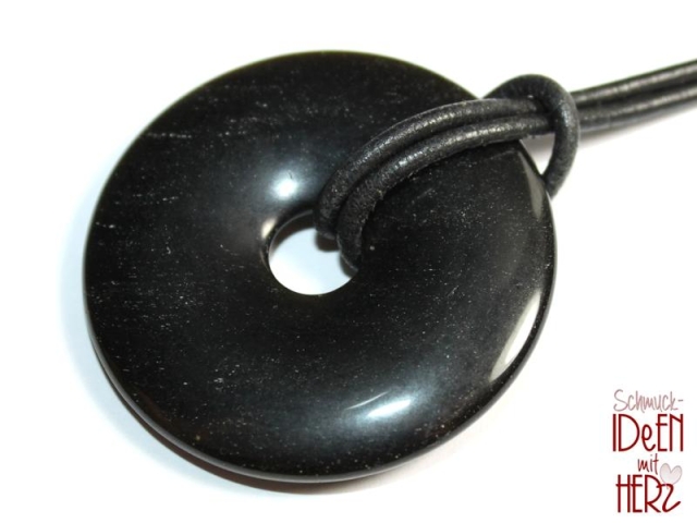 Gold obsidian on cord