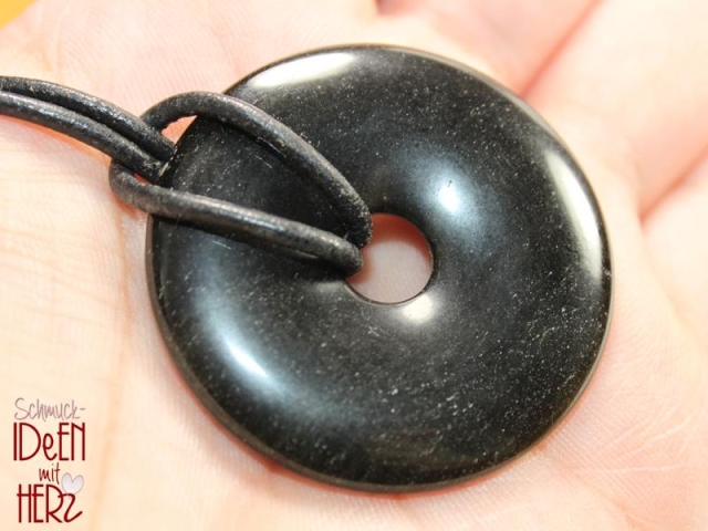 Gold obsidian on cord