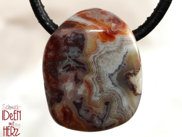 Crazy lace agate on cord