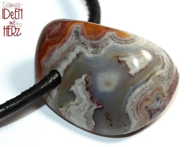 Crazy lace agate on cord