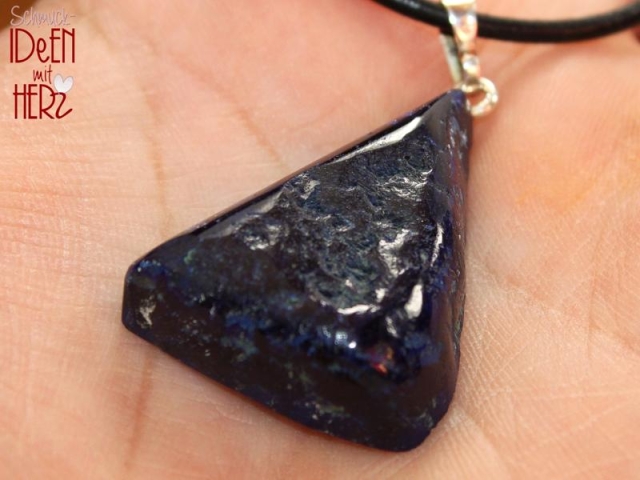 Azurite on cord