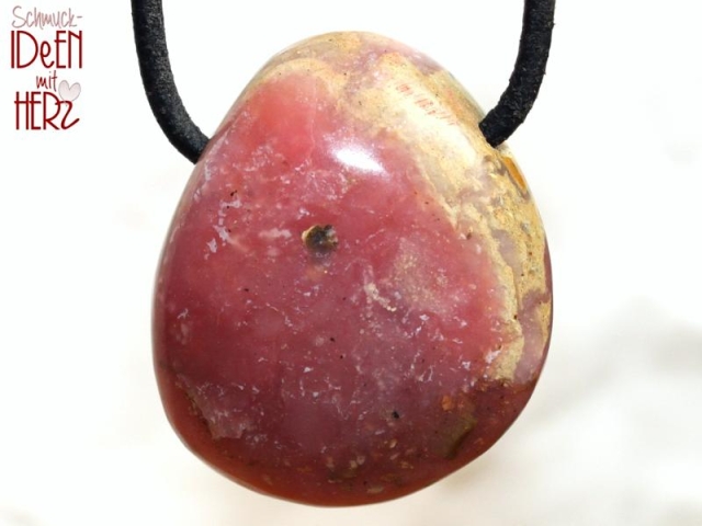 Pink opal on cord