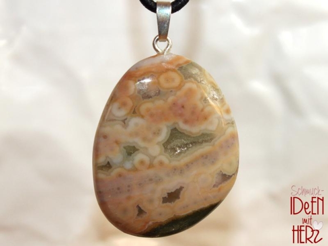 Ocean jasper on cord