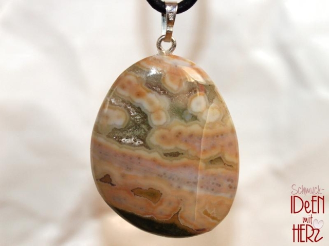 Ocean jasper on cord