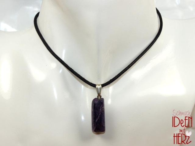 Charoite on cord