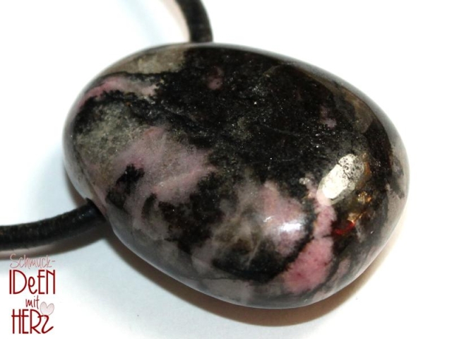 Rhodonite on cord