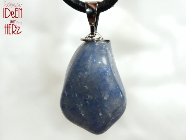 Blue quartz on cord