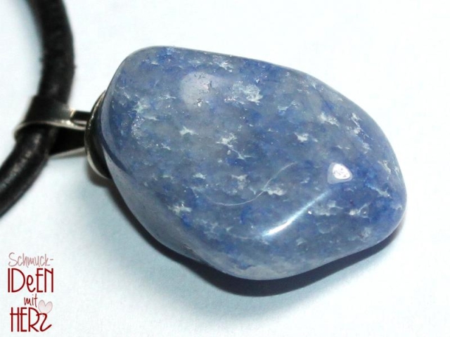 Blue quartz on cord