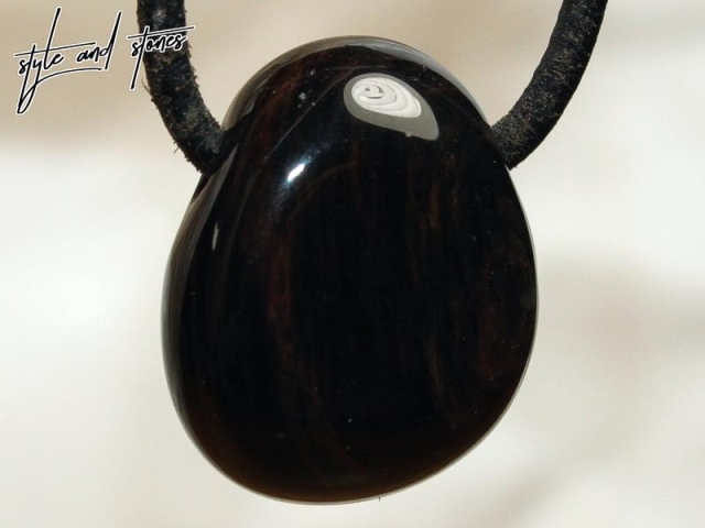 Gold obsidian on cord