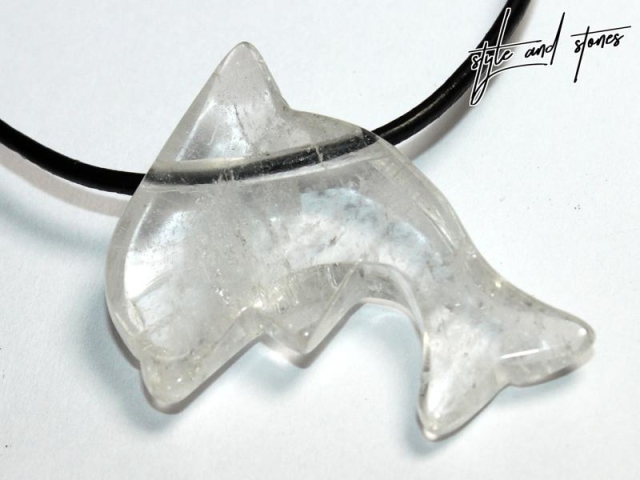 Rock crystal on cord