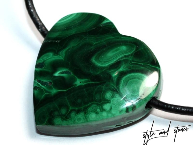 Malachite on cord