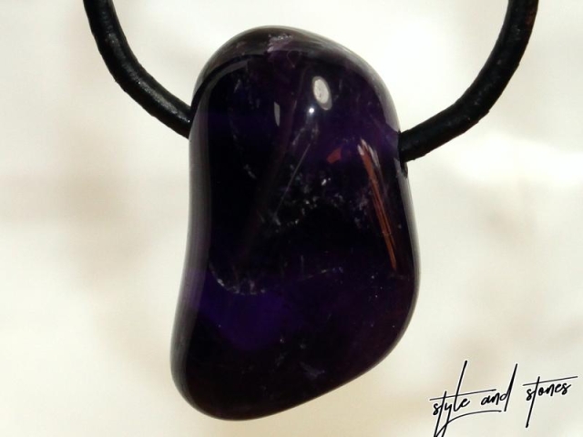 Amethyst on cord