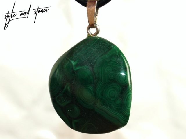 Malachite on cord