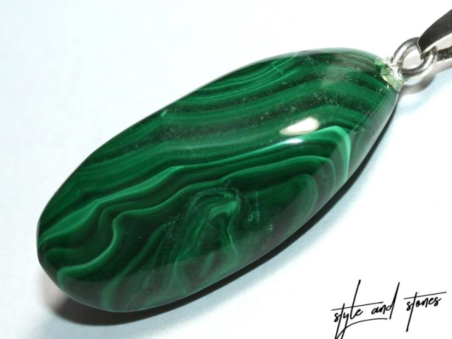 Malachite on cord