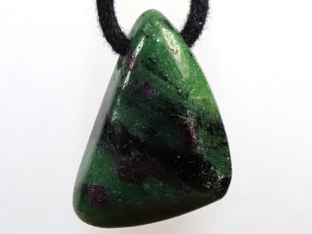 Ruby in zoisite on cord