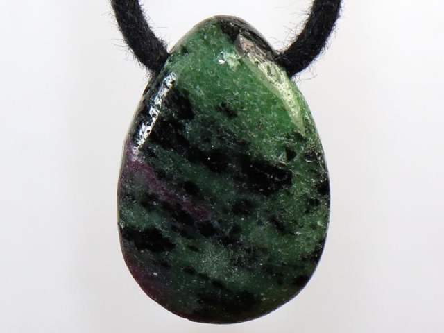 Ruby in zoisite on cord