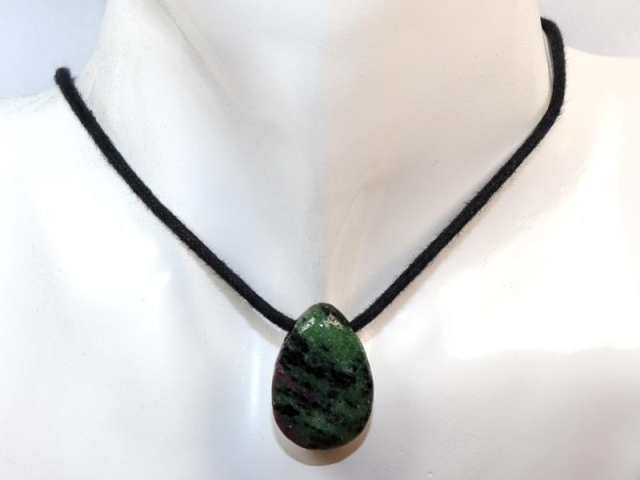 Ruby in zoisite on cord