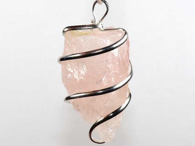 Rose quartz on cord