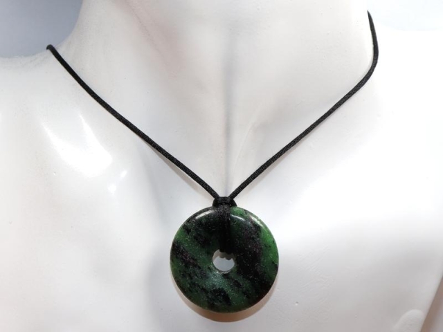 Ruby in zoisite on cord