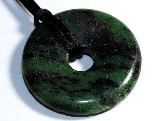 Ruby in zoisite on cord