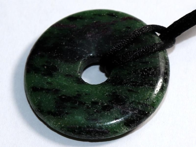 Ruby in zoisite on cord