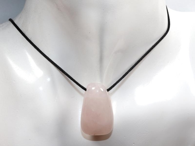 Rose quartz on cord