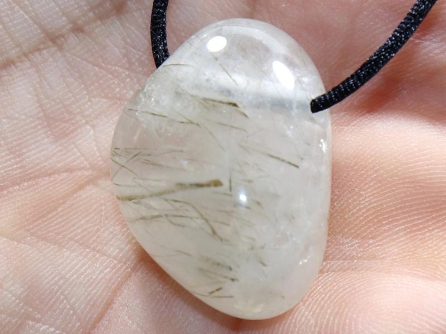 Tourmaline quartz on cord