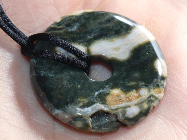 Ocean jasper on cord