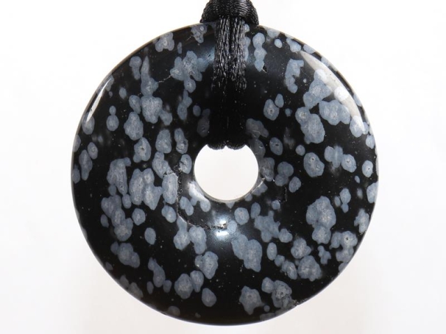 Snowflake obsidian on cord