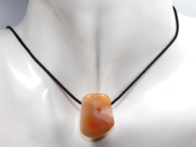 Apricot agate on cord