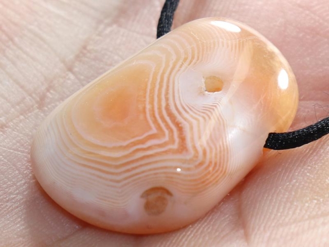 Apricot agate on cord