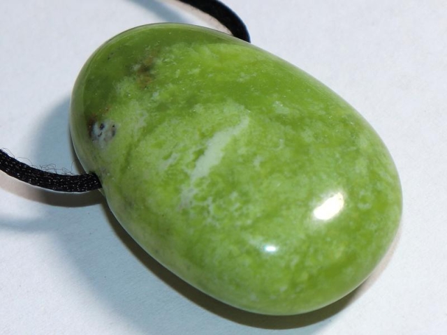 Chrysoprase on cord