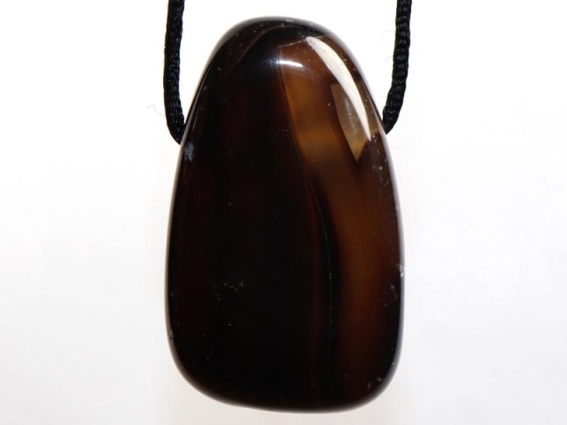 Black agate on cord