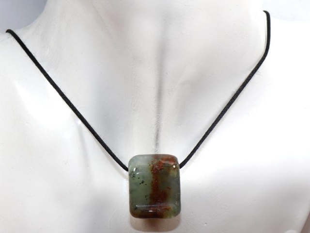 Chrysoprase on cord