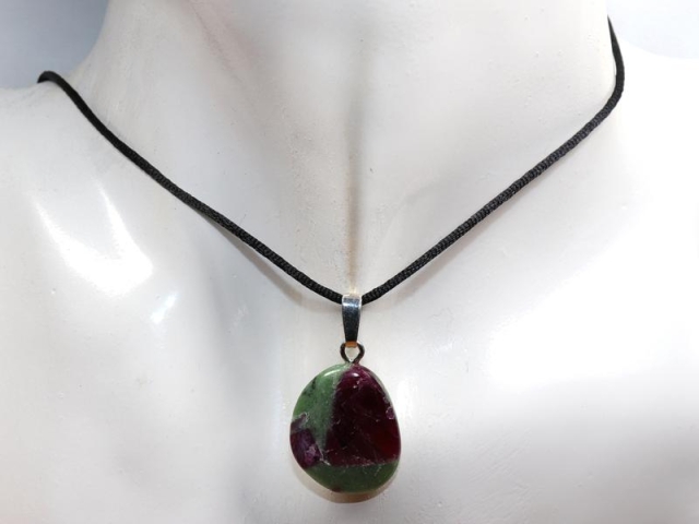 Ruby in zoisite on cord