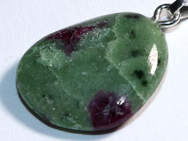 Ruby in zoisite on cord