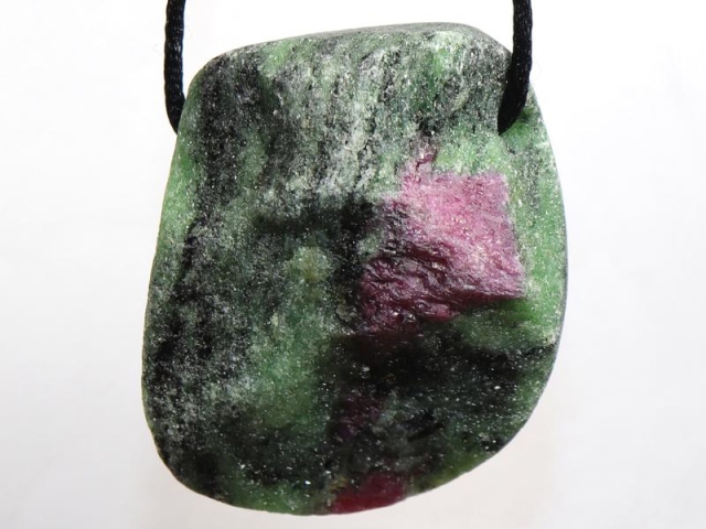 Ruby in zoisite on cord