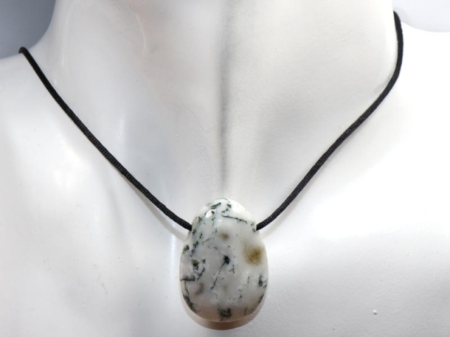 Tree agate on cord