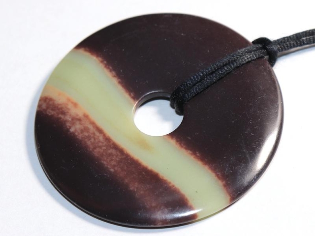 Black banded jasper on cord